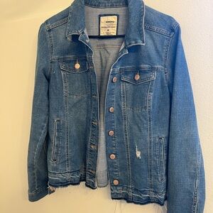 Sonoma Women's Distressed Blue Jean Jacket